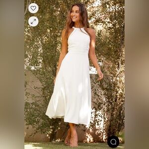 Lulus Summer Dream White Midi Dress (L)
